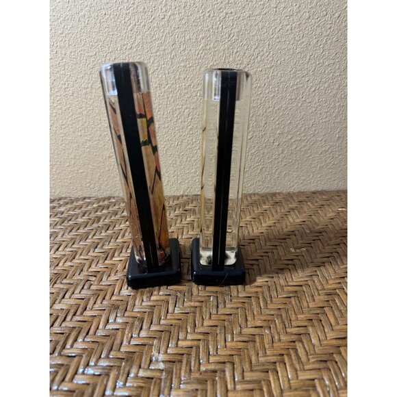 Vintage IKEA Art Deco Acrylic Lucite Candle Sticks Holders Stained Glass… - Picture 4 of 9